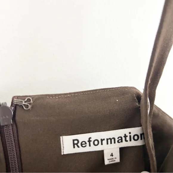 Reformation Huxley Belted Mini Dress in Chestnut Brown Size 4 - Picture 8 of 13